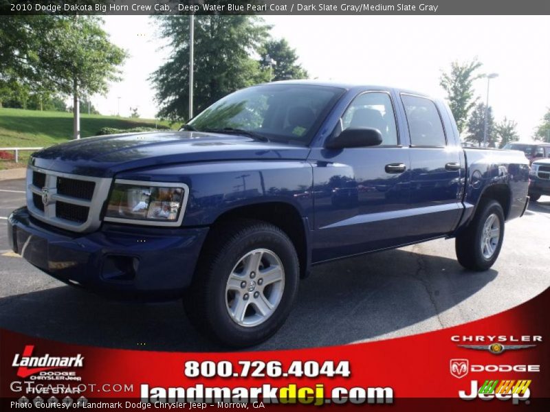 Deep Water Blue Pearl Coat / Dark Slate Gray/Medium Slate Gray 2010 Dodge Dakota Big Horn Crew Cab
