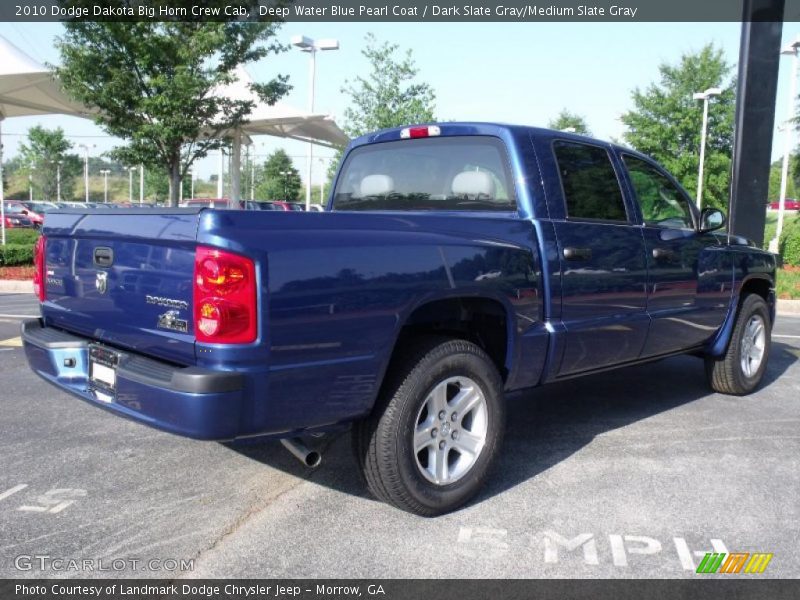 Deep Water Blue Pearl Coat / Dark Slate Gray/Medium Slate Gray 2010 Dodge Dakota Big Horn Crew Cab