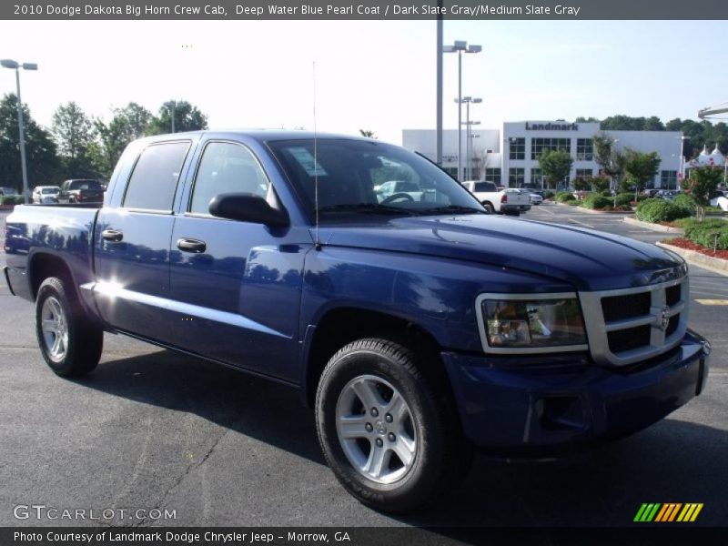 Deep Water Blue Pearl Coat / Dark Slate Gray/Medium Slate Gray 2010 Dodge Dakota Big Horn Crew Cab