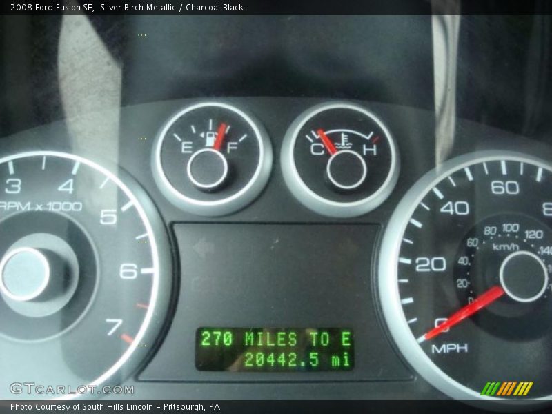 Silver Birch Metallic / Charcoal Black 2008 Ford Fusion SE
