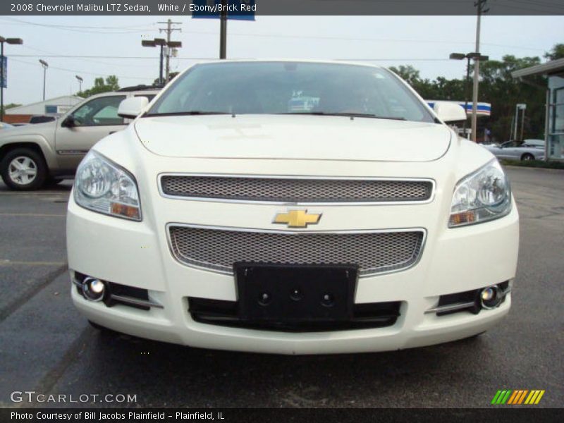 White / Ebony/Brick Red 2008 Chevrolet Malibu LTZ Sedan