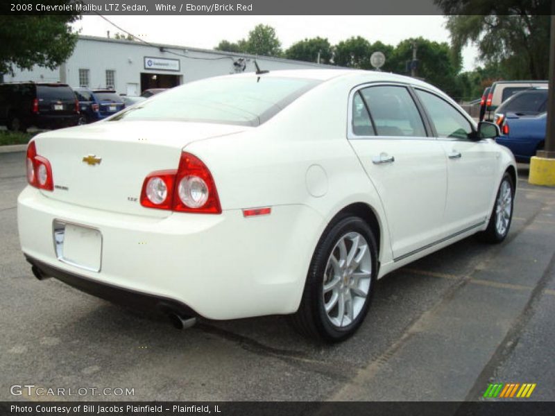 White / Ebony/Brick Red 2008 Chevrolet Malibu LTZ Sedan