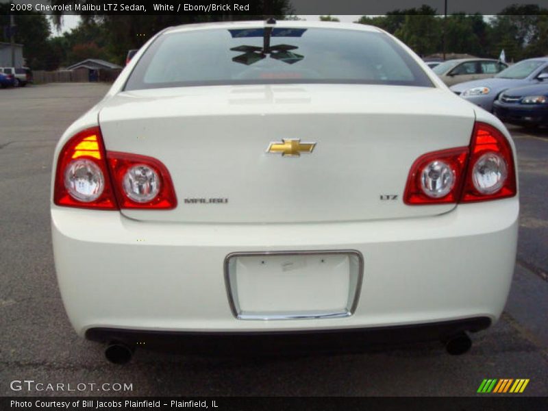 White / Ebony/Brick Red 2008 Chevrolet Malibu LTZ Sedan