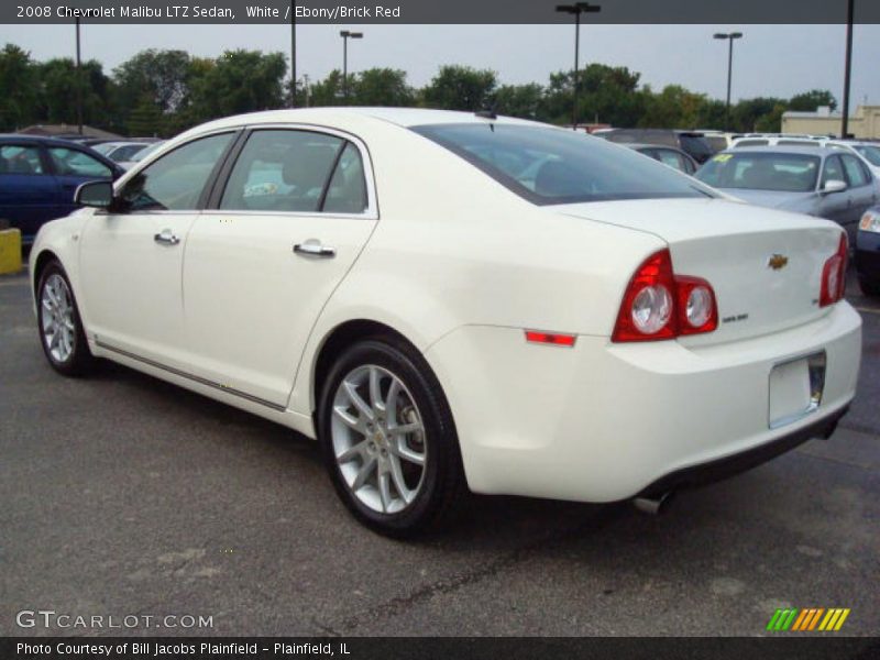 White / Ebony/Brick Red 2008 Chevrolet Malibu LTZ Sedan