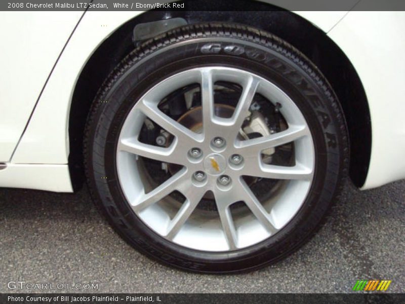White / Ebony/Brick Red 2008 Chevrolet Malibu LTZ Sedan