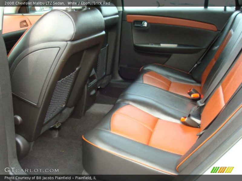 White / Ebony/Brick Red 2008 Chevrolet Malibu LTZ Sedan