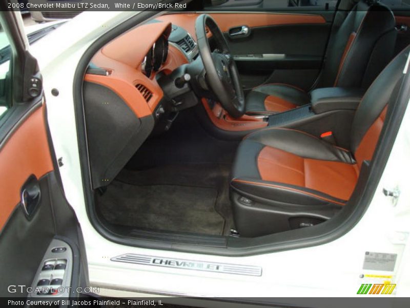 White / Ebony/Brick Red 2008 Chevrolet Malibu LTZ Sedan