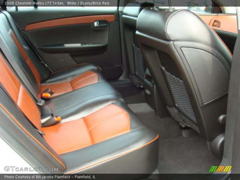 White / Ebony/Brick Red 2008 Chevrolet Malibu LTZ Sedan