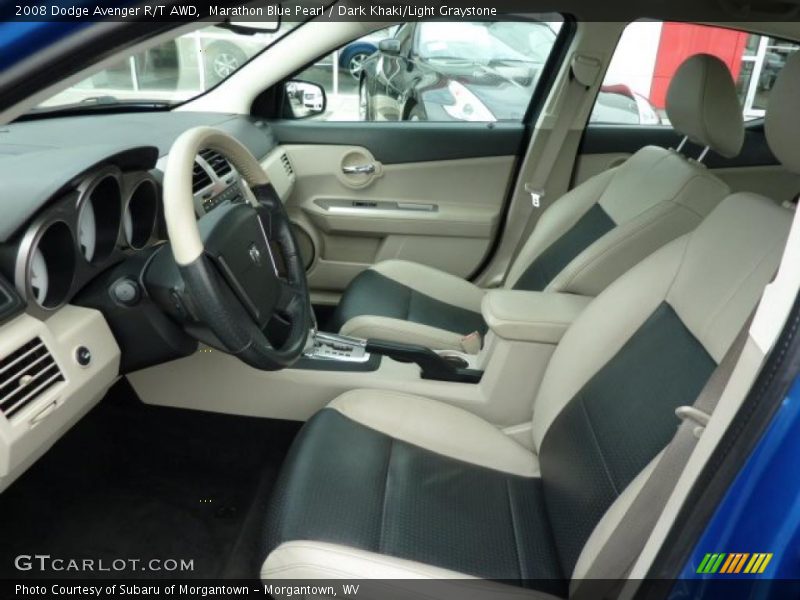 Marathon Blue Pearl / Dark Khaki/Light Graystone 2008 Dodge Avenger R/T AWD