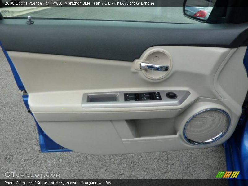 Marathon Blue Pearl / Dark Khaki/Light Graystone 2008 Dodge Avenger R/T AWD