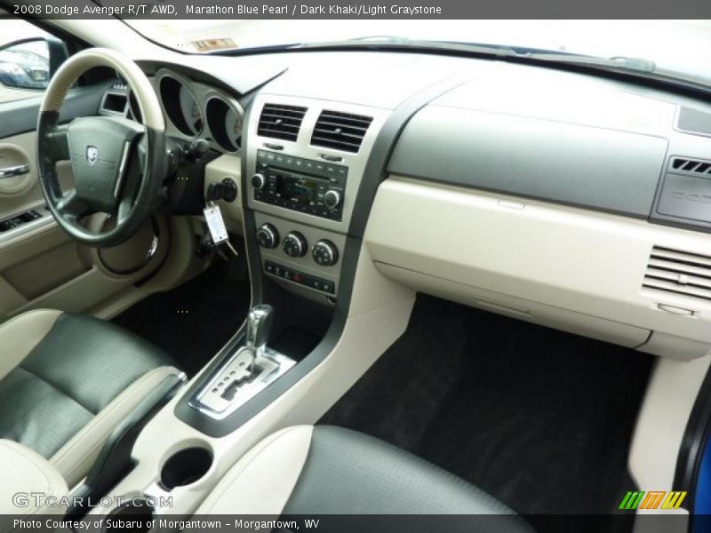 Marathon Blue Pearl / Dark Khaki/Light Graystone 2008 Dodge Avenger R/T AWD
