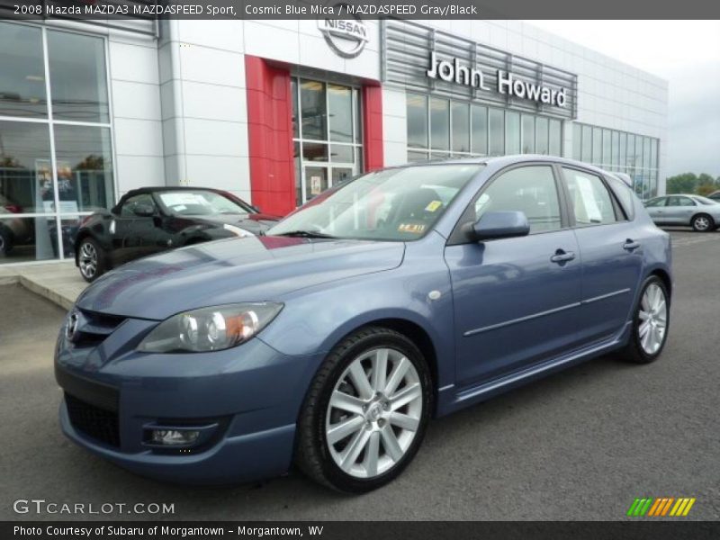 Cosmic Blue Mica / MAZDASPEED Gray/Black 2008 Mazda MAZDA3 MAZDASPEED Sport