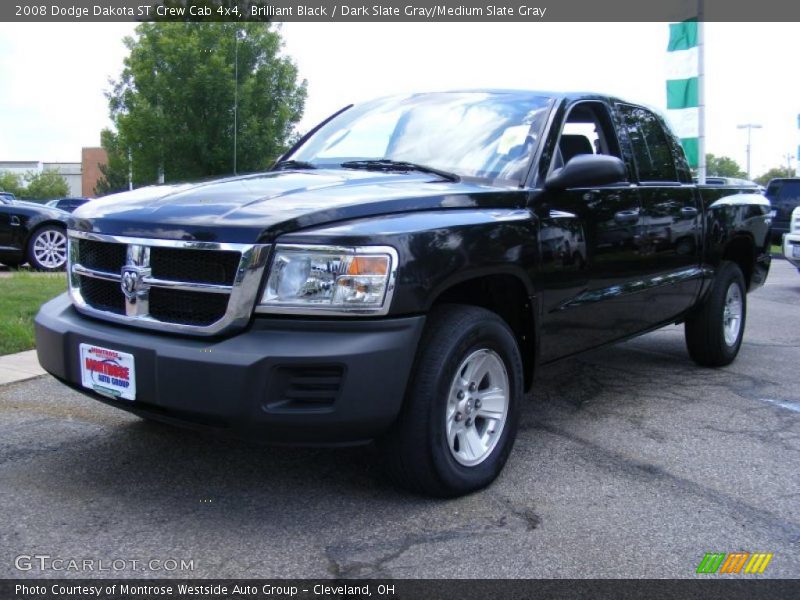 Brilliant Black / Dark Slate Gray/Medium Slate Gray 2008 Dodge Dakota ST Crew Cab 4x4