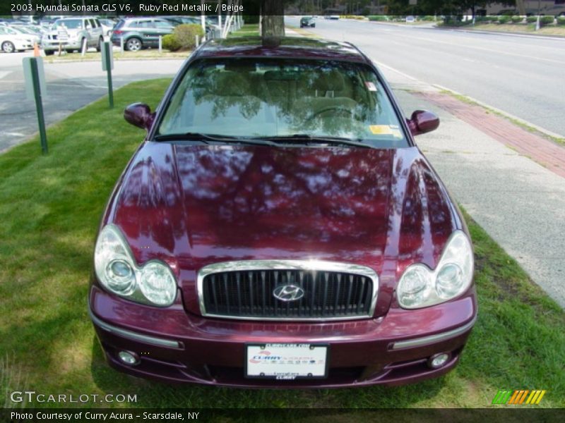 Ruby Red Metallic / Beige 2003 Hyundai Sonata GLS V6