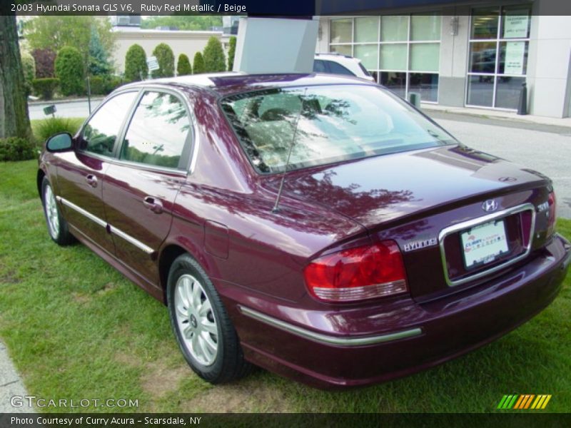 Ruby Red Metallic / Beige 2003 Hyundai Sonata GLS V6