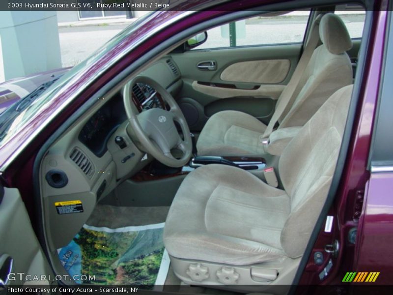 Ruby Red Metallic / Beige 2003 Hyundai Sonata GLS V6