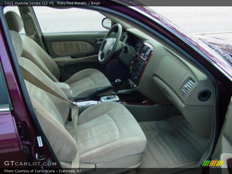 Ruby Red Metallic / Beige 2003 Hyundai Sonata GLS V6
