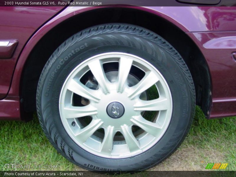 Ruby Red Metallic / Beige 2003 Hyundai Sonata GLS V6