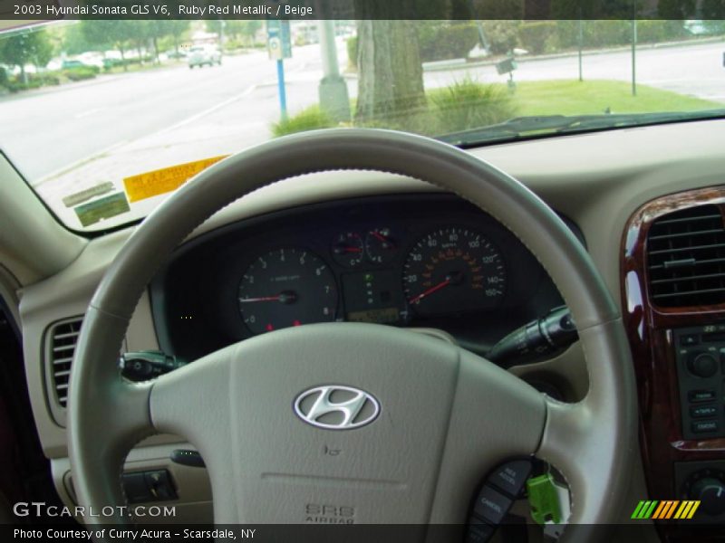 Ruby Red Metallic / Beige 2003 Hyundai Sonata GLS V6