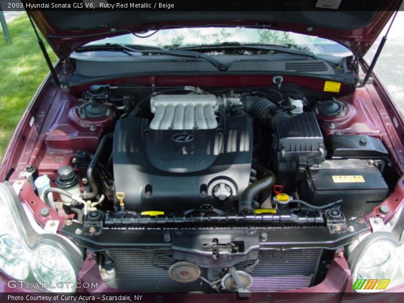 Ruby Red Metallic / Beige 2003 Hyundai Sonata GLS V6