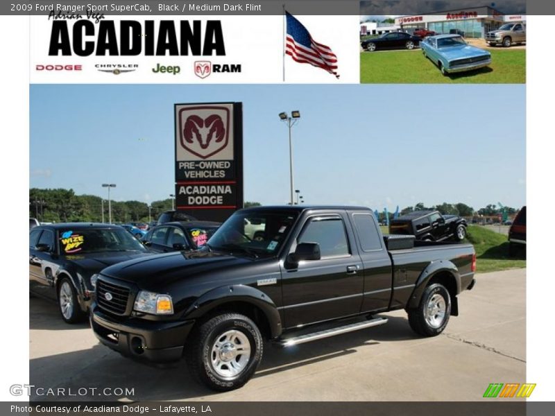 Black / Medium Dark Flint 2009 Ford Ranger Sport SuperCab