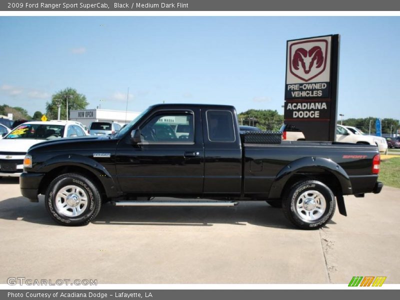 Black / Medium Dark Flint 2009 Ford Ranger Sport SuperCab