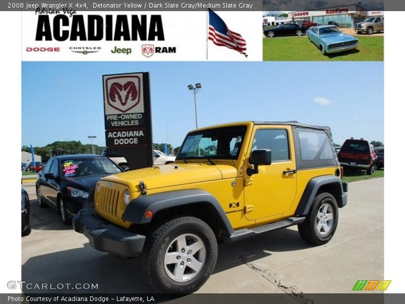 Detonator Yellow / Dark Slate Gray/Medium Slate Gray 2008 Jeep Wrangler X 4x4