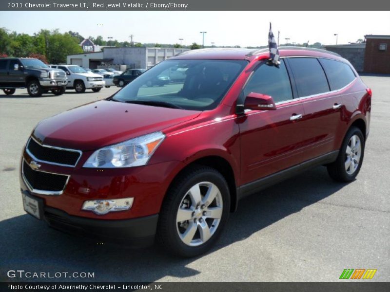 Red Jewel Metallic / Ebony/Ebony 2011 Chevrolet Traverse LT