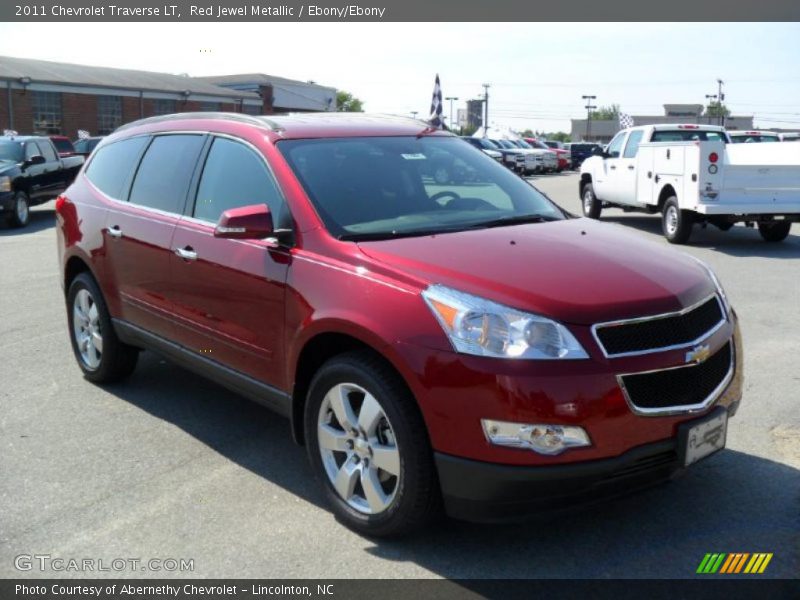 Red Jewel Metallic / Ebony/Ebony 2011 Chevrolet Traverse LT