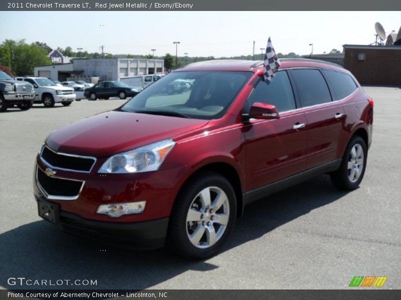 Red Jewel Metallic / Ebony/Ebony 2011 Chevrolet Traverse LT