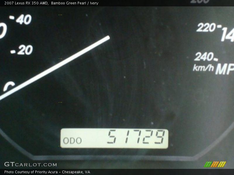 Bamboo Green Pearl / Ivory 2007 Lexus RX 350 AWD