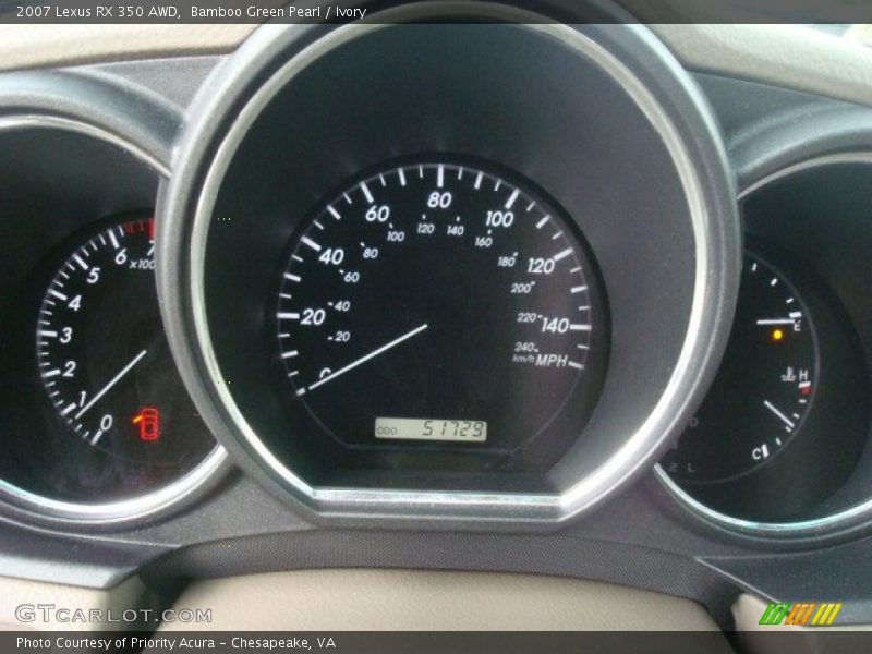 Bamboo Green Pearl / Ivory 2007 Lexus RX 350 AWD