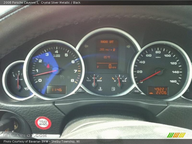 Crystal Silver Metallic / Black 2008 Porsche Cayenne S