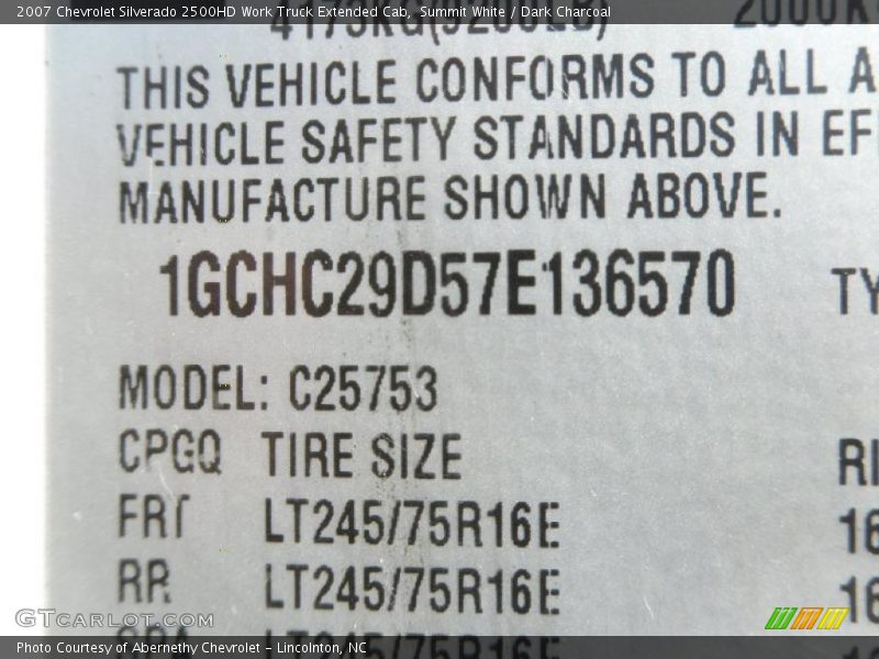 Summit White / Dark Charcoal 2007 Chevrolet Silverado 2500HD Work Truck Extended Cab