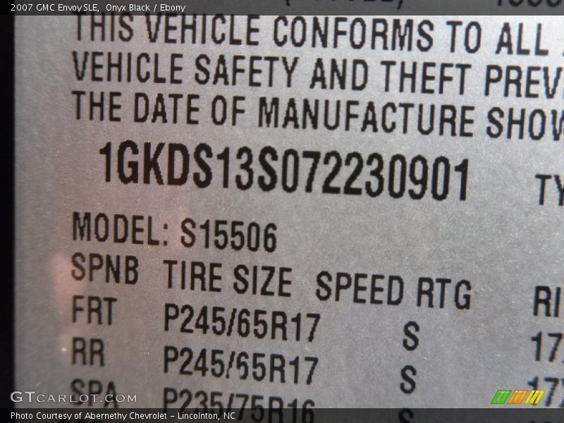 Onyx Black / Ebony 2007 GMC Envoy SLE