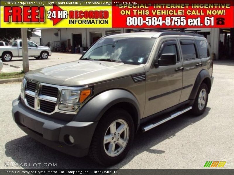 Light Khaki Metallic / Dark Slate Gray/Light Slate Gray 2007 Dodge Nitro SXT
