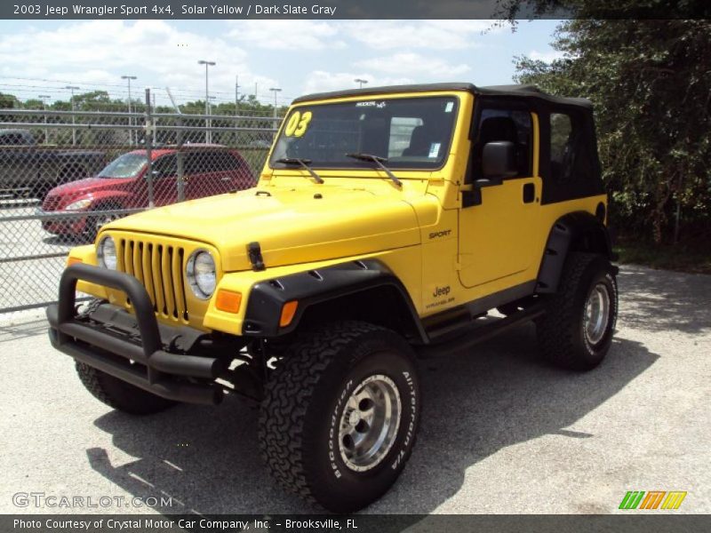 Solar Yellow / Dark Slate Gray 2003 Jeep Wrangler Sport 4x4