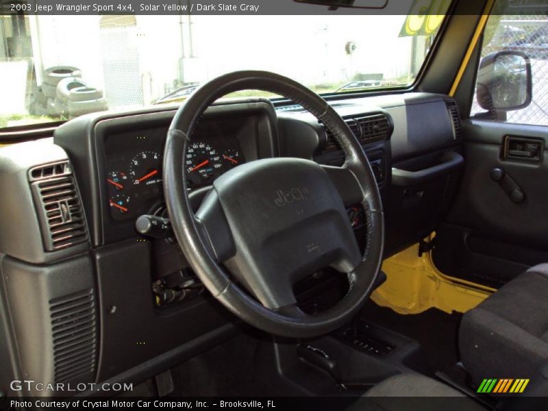 Solar Yellow / Dark Slate Gray 2003 Jeep Wrangler Sport 4x4