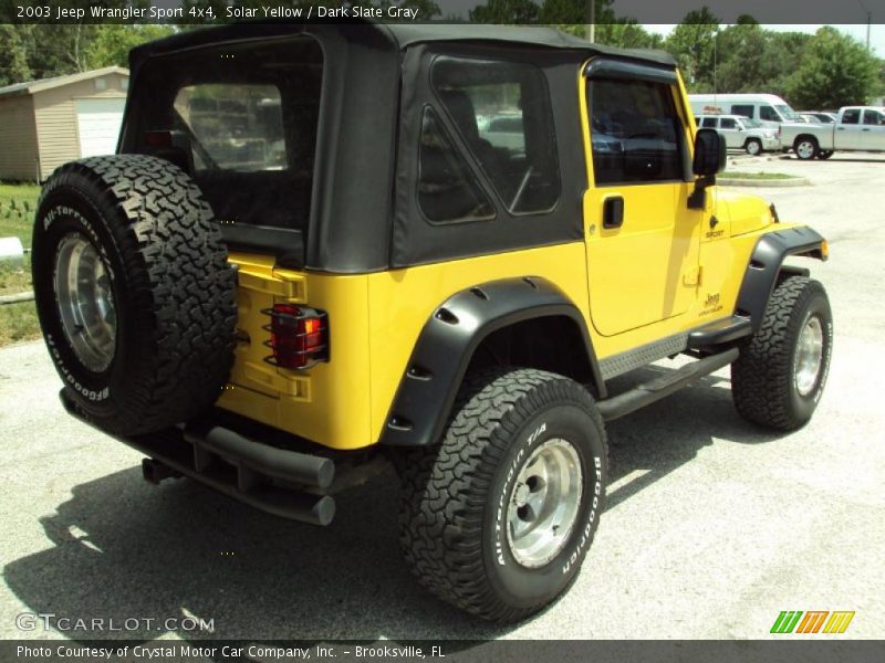 Solar Yellow / Dark Slate Gray 2003 Jeep Wrangler Sport 4x4