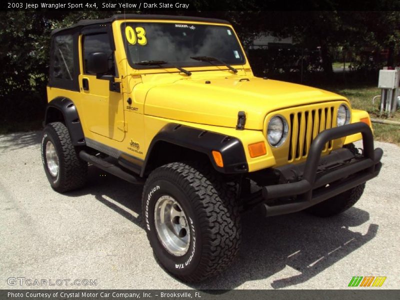 Solar Yellow / Dark Slate Gray 2003 Jeep Wrangler Sport 4x4