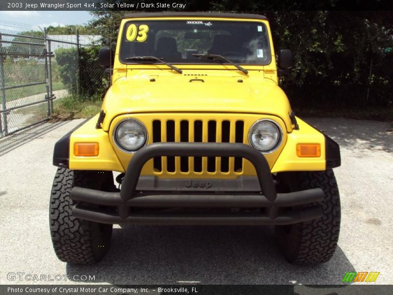 Solar Yellow / Dark Slate Gray 2003 Jeep Wrangler Sport 4x4