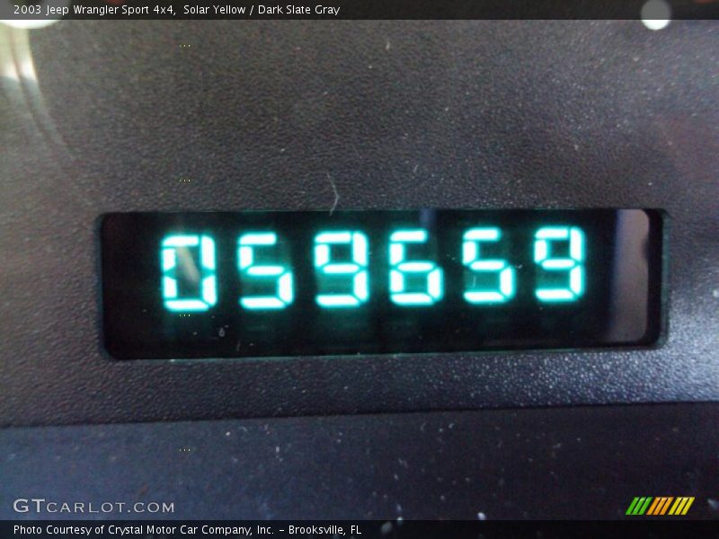 Solar Yellow / Dark Slate Gray 2003 Jeep Wrangler Sport 4x4