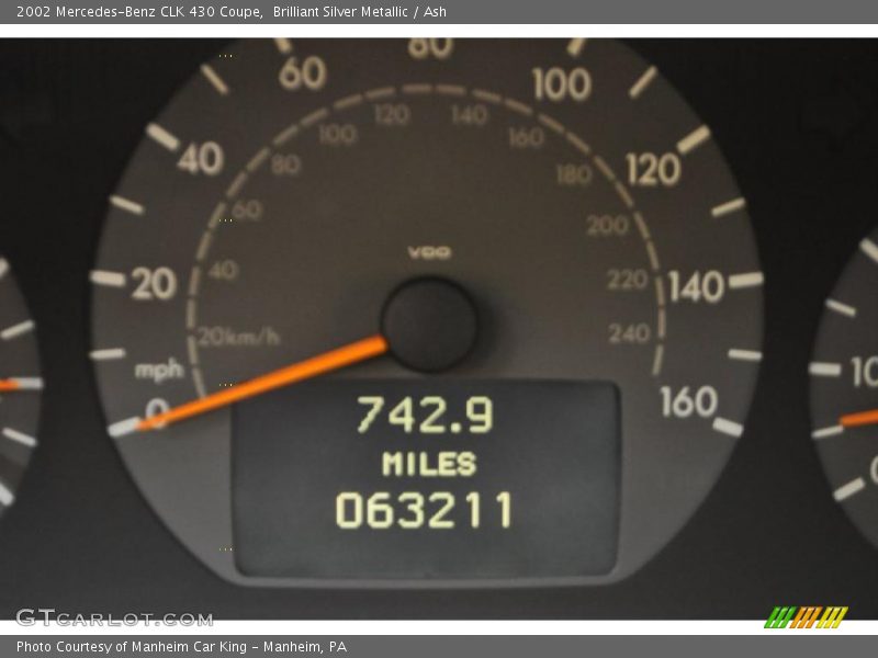 Brilliant Silver Metallic / Ash 2002 Mercedes-Benz CLK 430 Coupe
