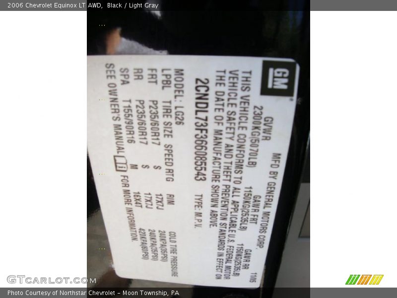 Black / Light Gray 2006 Chevrolet Equinox LT AWD