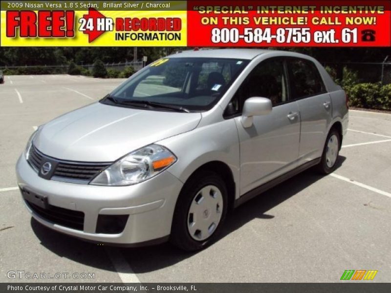 Brillant Silver / Charcoal 2009 Nissan Versa 1.8 S Sedan