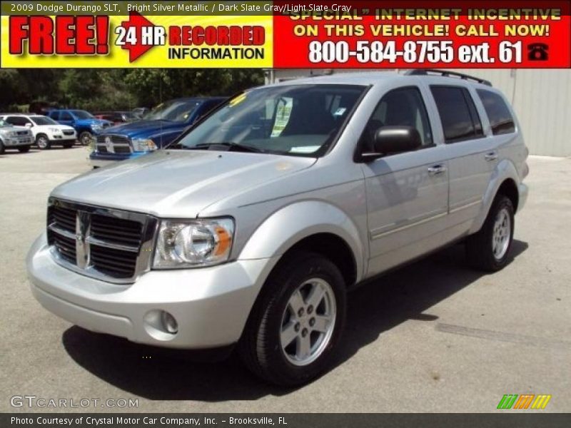Bright Silver Metallic / Dark Slate Gray/Light Slate Gray 2009 Dodge Durango SLT