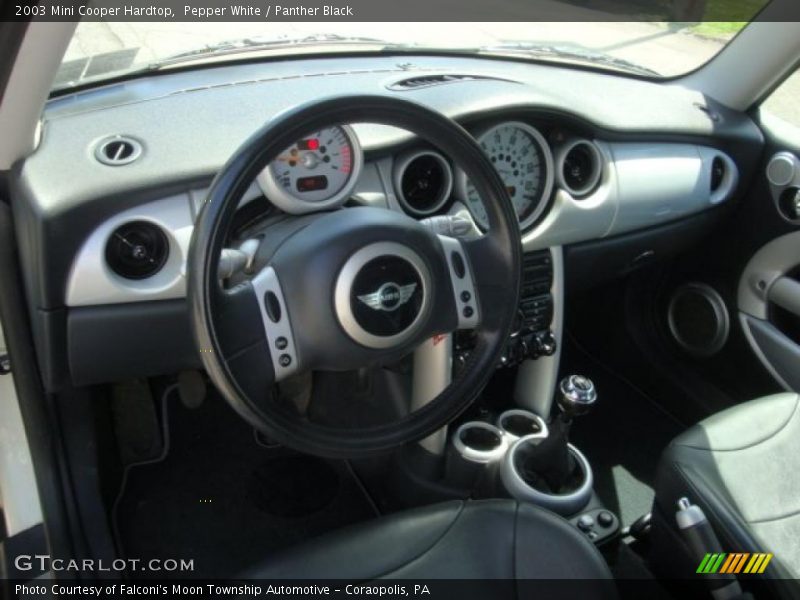 Pepper White / Panther Black 2003 Mini Cooper Hardtop