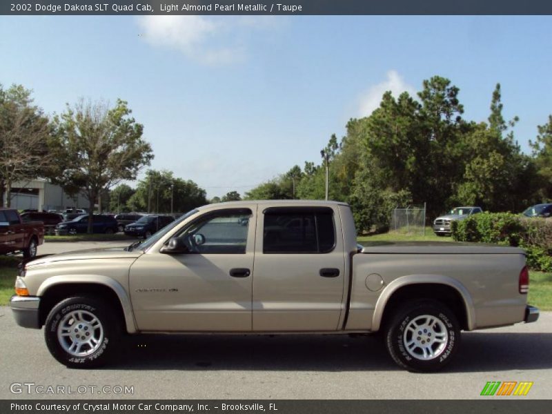 Light Almond Pearl Metallic / Taupe 2002 Dodge Dakota SLT Quad Cab