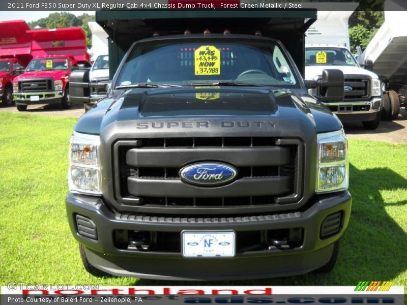 Forest Green Metallic / Steel 2011 Ford F350 Super Duty XL Regular Cab 4x4 Chassis Dump Truck