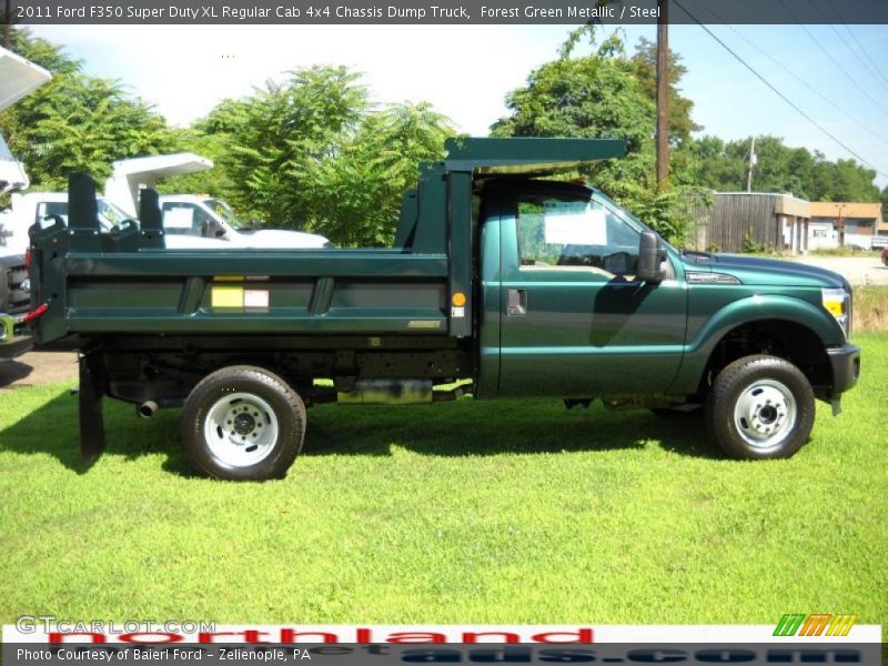 Forest Green Metallic / Steel 2011 Ford F350 Super Duty XL Regular Cab 4x4 Chassis Dump Truck